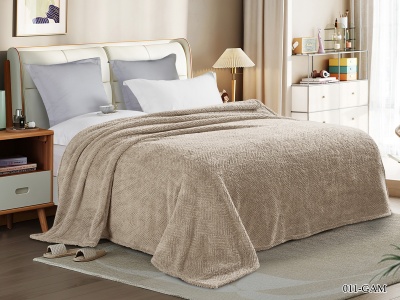 Плед Cleo "Gammi" велсофт полуторный 150*200 (150/011-GAM, Оригинальное, Бежевый)