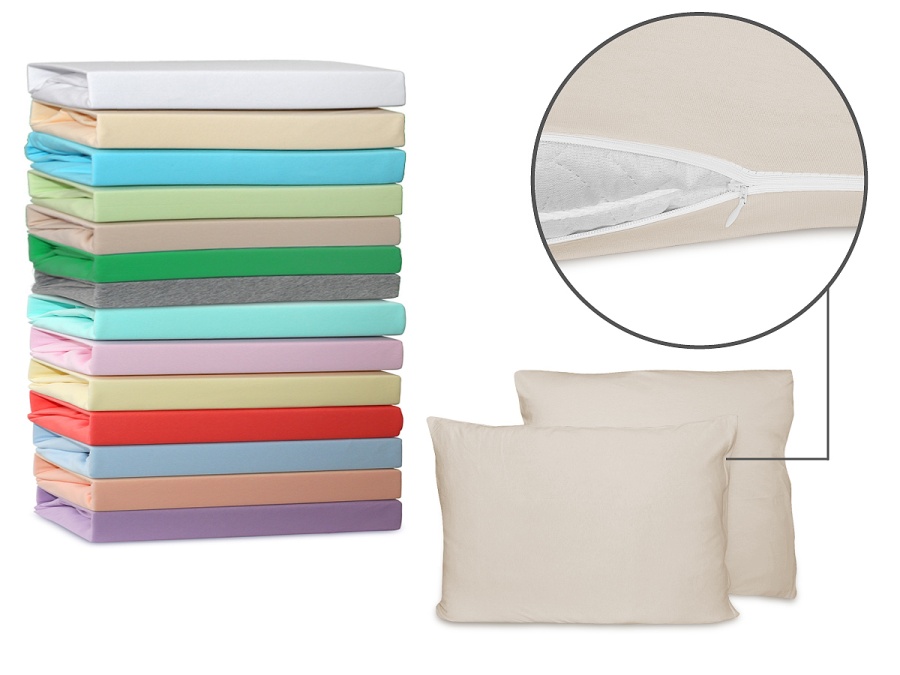 Наволочки Cleo трикотажные на молнии (2шт) (бежевый)