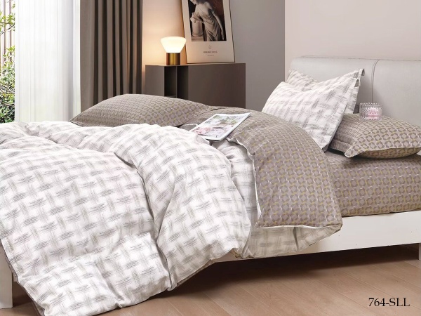 КПБ Cleo сатин набивной "Satin euro max" полуторный 145*215*1 160*230*1(±5) 50*70*2(±2) (16/764-SLL, Геометрия, Мультиколор)