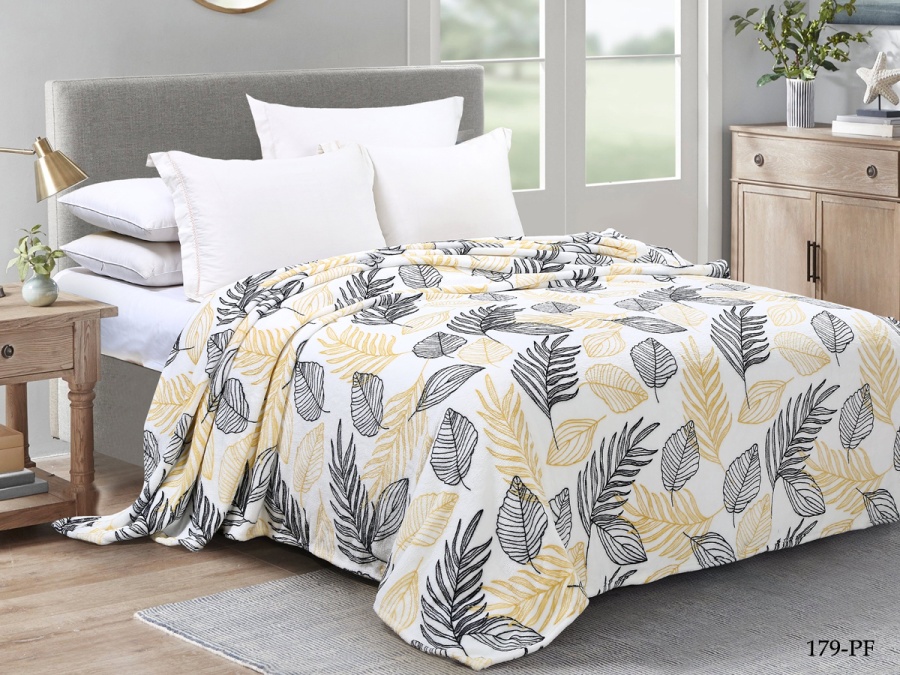 Плед Cleo "California" велсофт евро 200*220 (200/179-pf, Листья, Мультиколор)