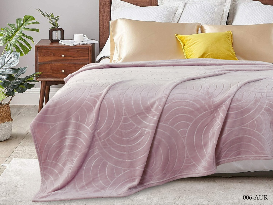 Плед CL HOME "Aura" велсофт полуторный 150*200 (150/006-AUR, Узоры, Розовый)