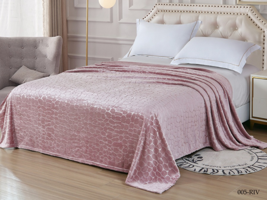 Плед Cleo "Riviera" велсофт полуторный 150*200 (150/005-RIV, Однотонное, Розовый)
