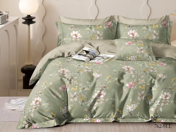 КПБ Cleo сатин набивной "Satin euro max" полуторный 145*215*1 160*230*1(±5) 50*70*2(±2) (16/762-SLL, Цветы, Зеленый) КПБ Cleo сатин набивной "Satin euro max" полуторный 145*215*1 160*230*1(±5) 50*70*2(±2) (16/762-SLL, Цветы, Зеленый)