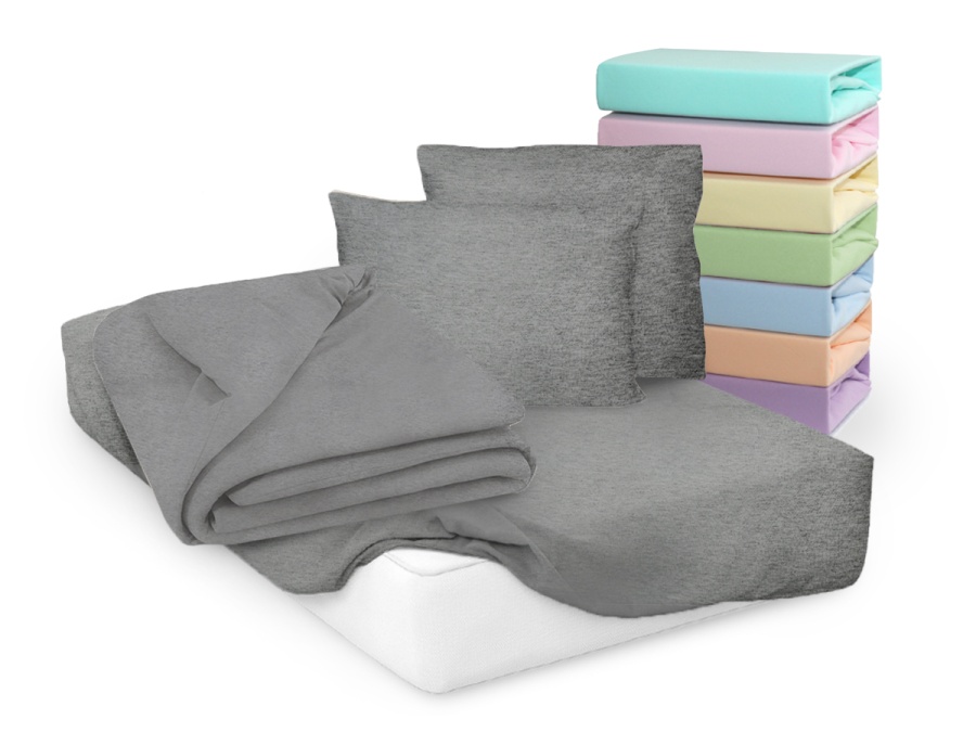 Простыня Cleo трикотажная на резинке 140*200*25 (14/02, Однотонный, Меланж) Простыня Cleo трикотажная на резинке 140*200*25 (14/02, Однотонный, Меланж)