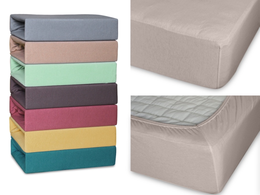 Простыня Cleo трикотажная на резинке 140*200*25 (14/012-TP, Однотонное, Бежевый 02)