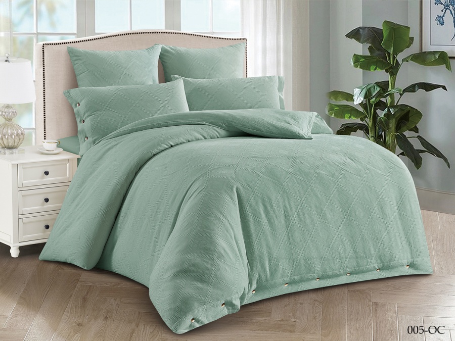 КПБ Cleo "Organic Cotton" евро 200*220*1 180*200*25 50*70*2 70*70*2 (31/005-OC, Однотонное, Зеленый)