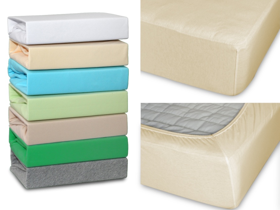 Простыня Cleo трикотажная на резинке (экрю)