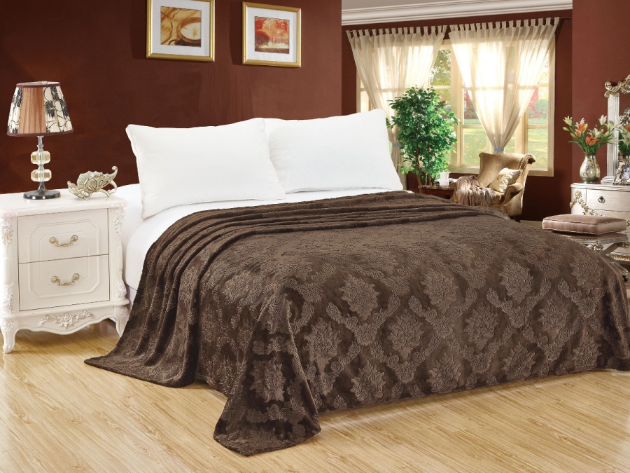 Плед CL HOME "Parma" велсофт полуторный 150*200 в Zip-пакете (150/072-OP/ZIP, Узоры, Коричневый)