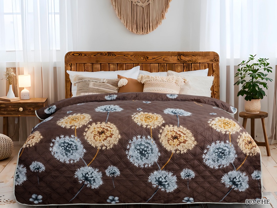 Покрывало Cleo "CHELSI" 150*210  (150/003-CHE, Цветы,Коричневый)