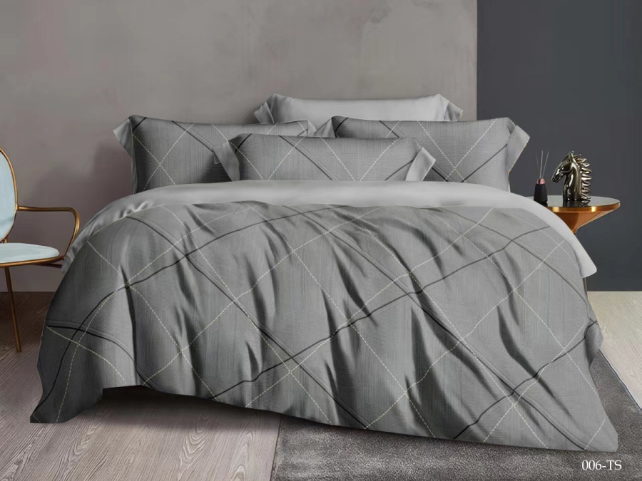 КПБ Cleo тенсель "Soft Tencel" евро 200*220*1 230*250*1(±5) 50*70+5*2(±8) 70*70*2(±8) RU (31/1006-TS, Геометрия, Серый)