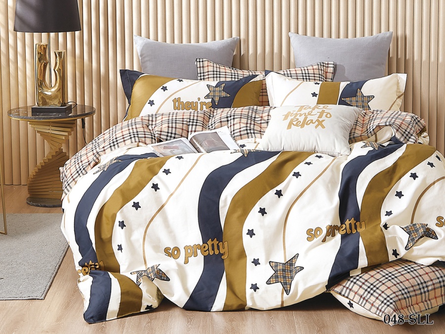 КПБ Cleo сатин набивной "Satin euro max" двуспальный 175*215*1 200*220*1(±5) 50*70*2(±2) (22/048-SLL, Оригинальное, Мультиколор)