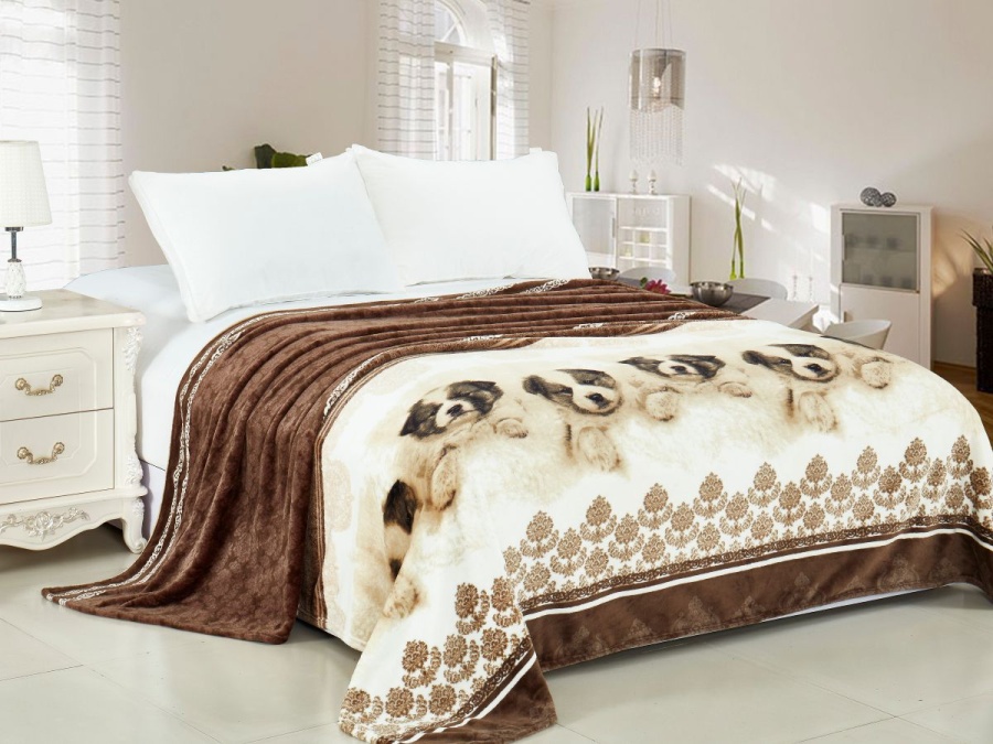 Плед Cleo "California" велсофт двуспальный 180*200 (180/057-pf, Животные, Коричневый)