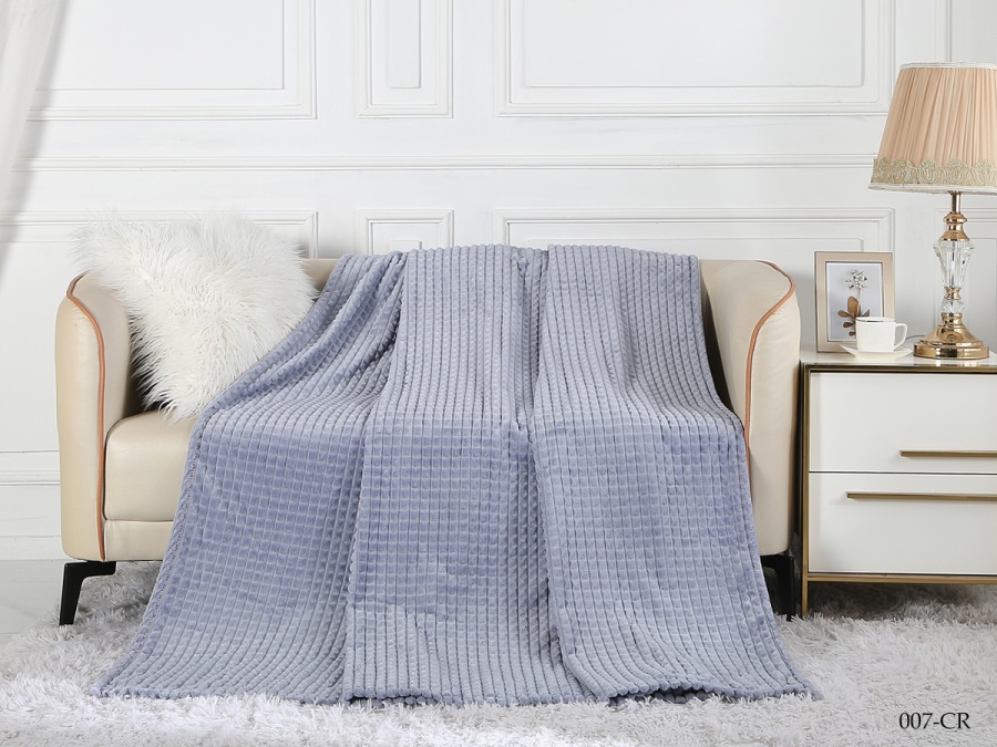 Плед Cleo "Carre" велсофт евро 200*220 (200/007-CR, Клетка, Сиреневый)