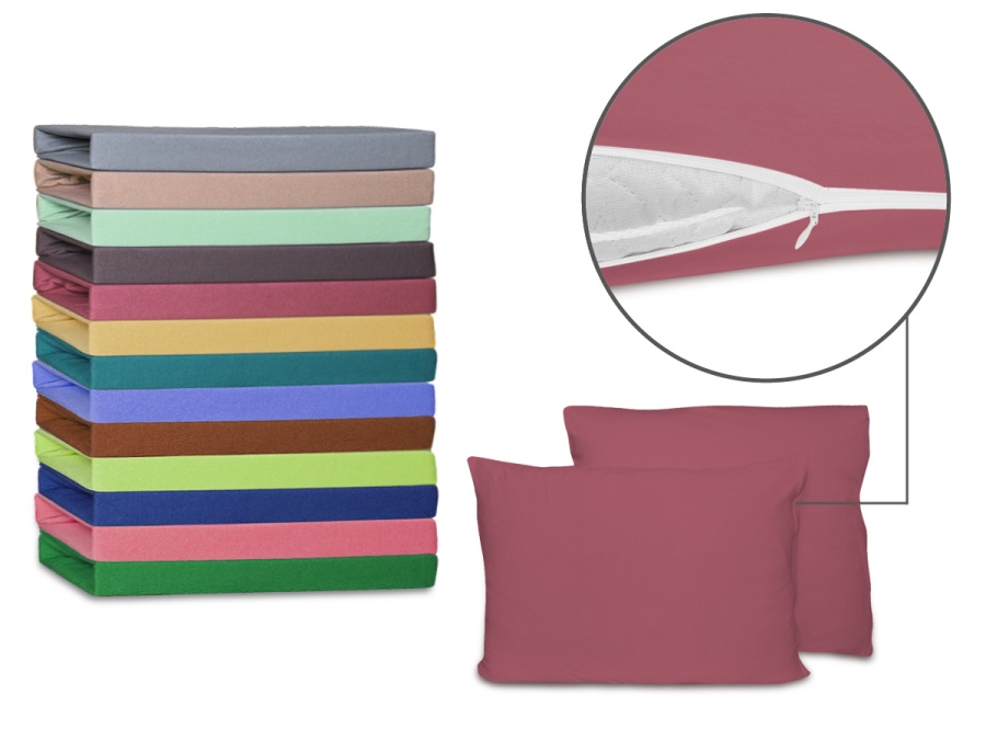 Наволочки Cleo трикотажные на молнии (2шт) (марсала)