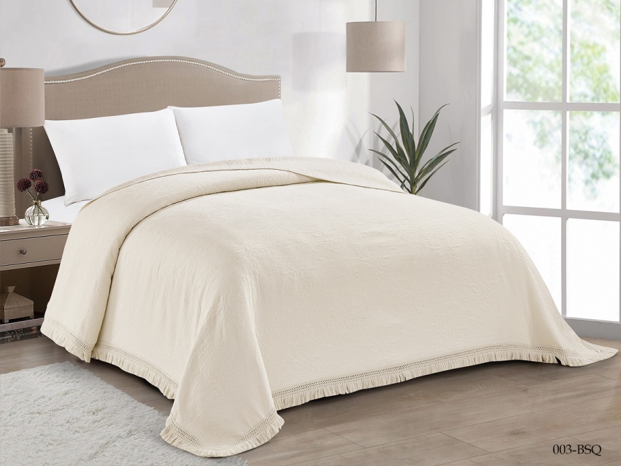Покрывало Cleo "BOSQUA" 220*240  (220/003-BSQ, Однотонное,Молочный)