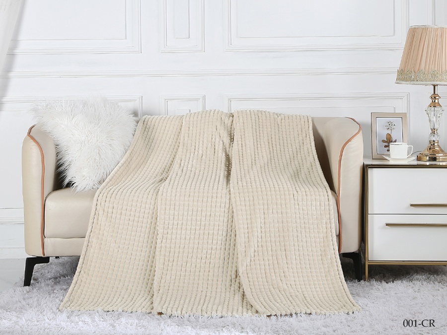 Плед Cleo "Carre"  велсофт полуторный 150*200 (150/001-CR, Клетка, Кремовый) Плед Cleo "Carre"  велсофт полуторный 150*200 (150/001-CR, Клетка, Кремовый)