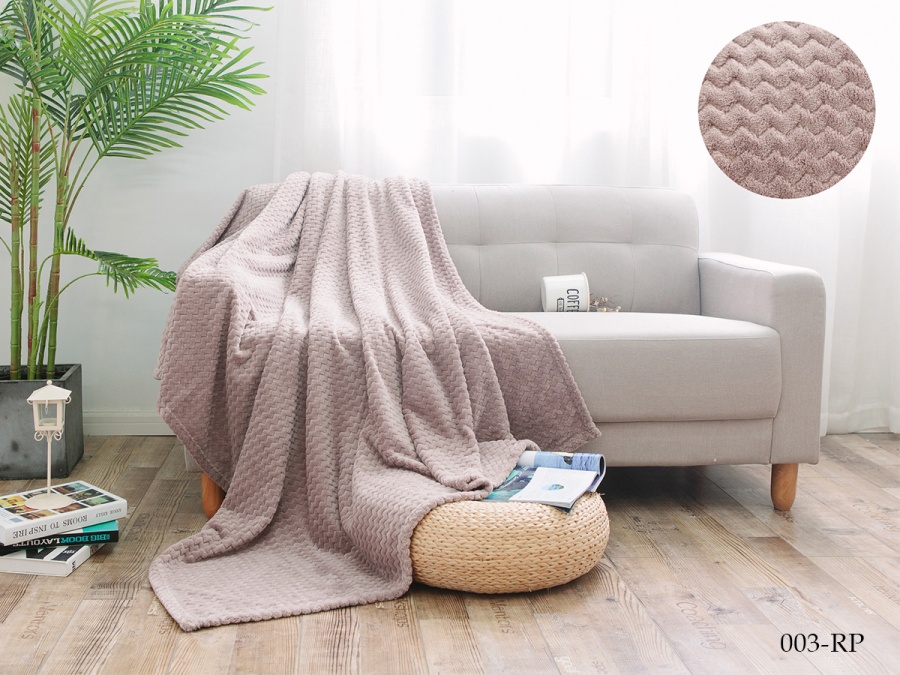 Плед CL HOME "Royal plush" велсофт полуторный 150*200 (CH150/003-RP, Зигзаг, Бежевый)