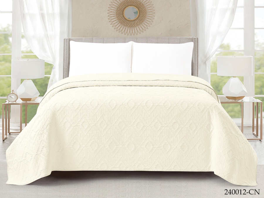 Покрывало Cleo "CAROLINE" 240*260 (240/012-CN, Однотонное, Молочный)
