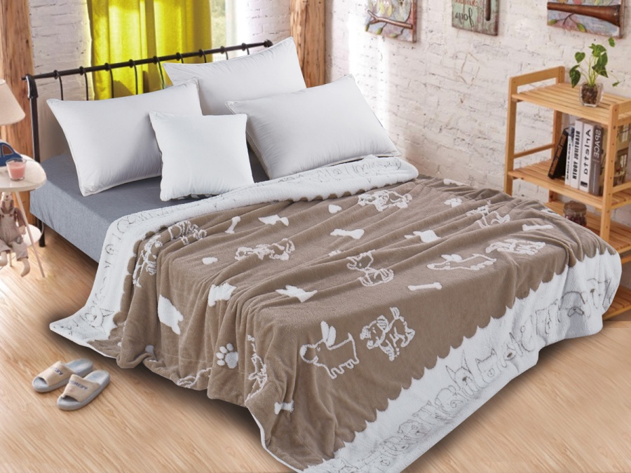 Плед Cleo двухслойный "FLUFFY" велсофт 008-SH