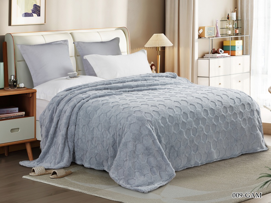 Плед Cleo "Gammi" велсофт полуторный 150*200 (150/009-GAM, Оригинальное, Голубой)