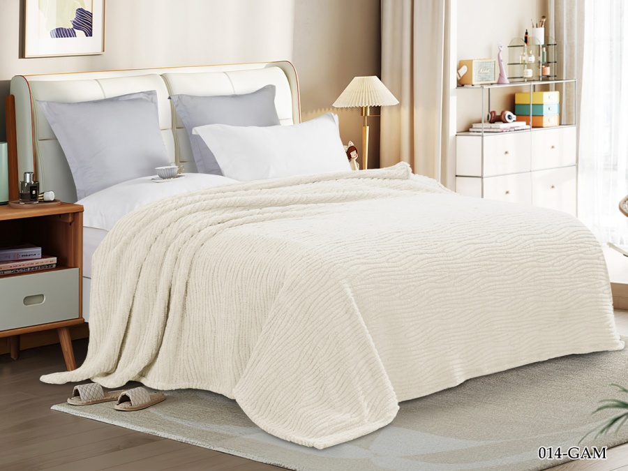 Плед Cleo "Gammi" велсофт полуторный 150*200 (150/014-GAM, Оригинальное, Белый)