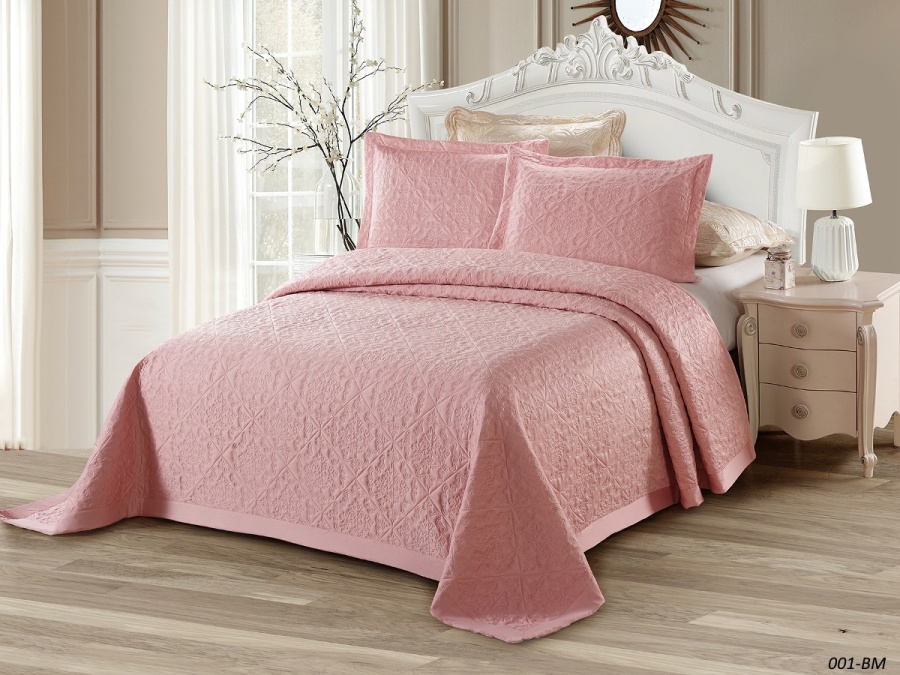 Покрывало Cleo "BLUMARINE" 220*240 50*70+5*2 (220/001-BM, Однотонное , Розовый)