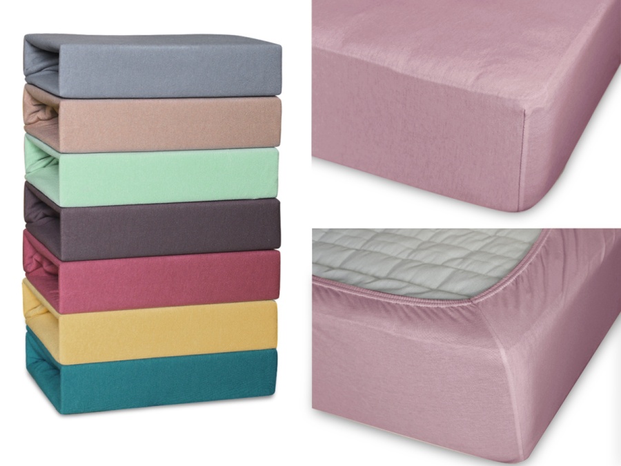 Простыня Cleo трикотажная на резинке 140*200*25 (14/003-TP, Однотонное, Розовый)