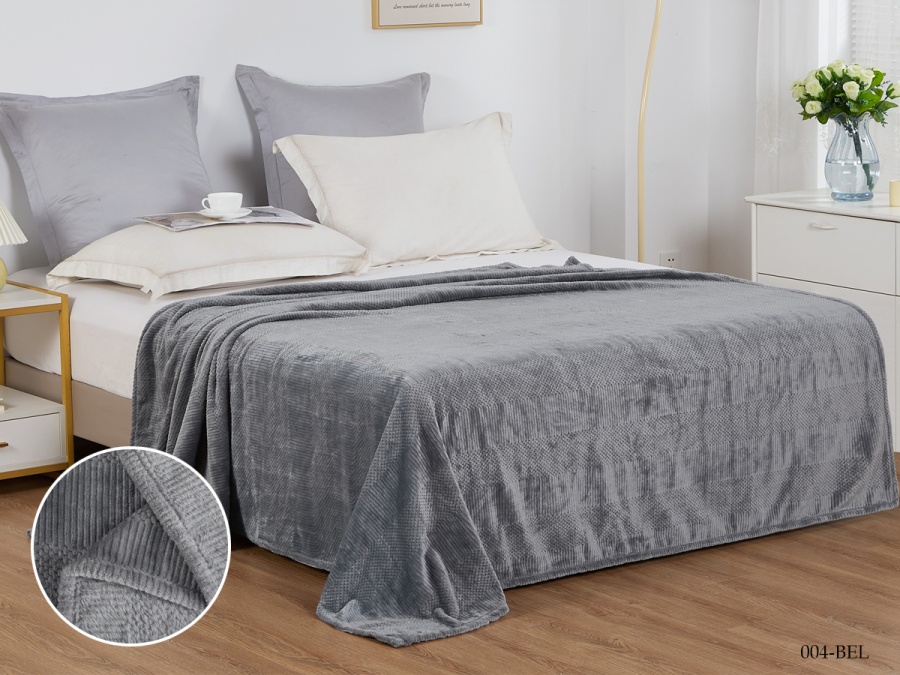 Плед CL HOME "Bellini" велсофт полуторный 150*200 (150/004-BEL, Узоры, Серый)