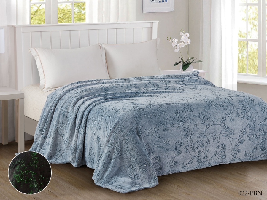 Плед Cleo «Bamboo Neon» велсофт двуспальный 180*200 (180/022-PBN, Животные, Серый)