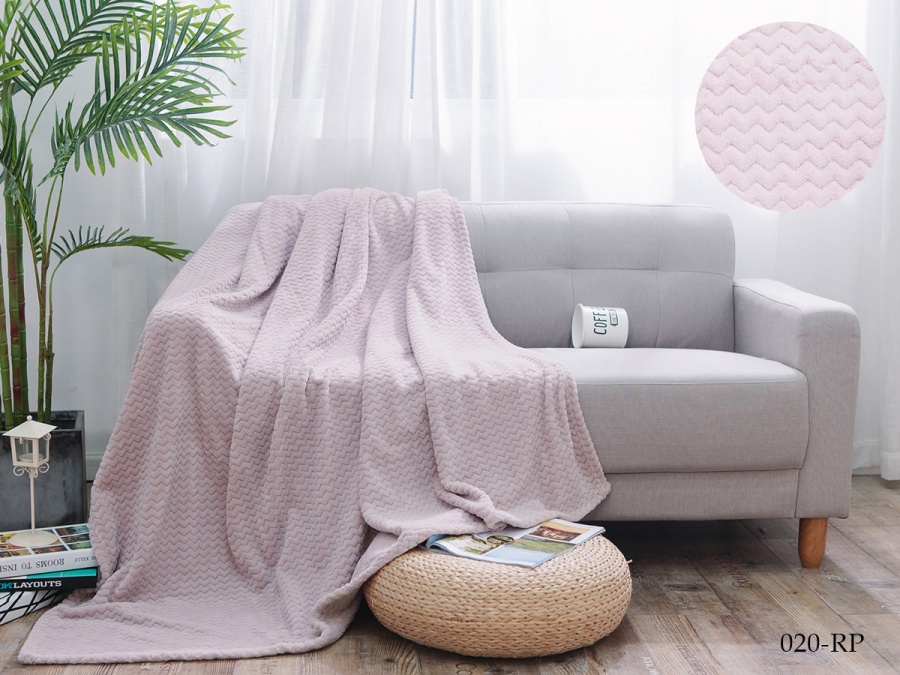 Плед Cleo "Royal plush" велсофт евро 200*220 (200/020-RP, Зигзаг, Розовый)