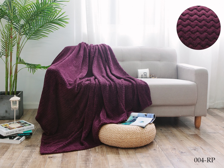 Плед Cleo "Royal plush" велсофт полуторный 150*200 (150/004-RP, Зигзаг, Бордовый)