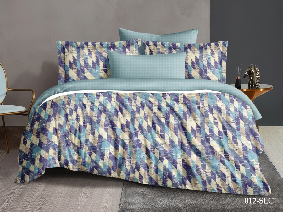 КПБ Cleo сатин набивной "Satin Lux" евро 200*220*1 220*240*1(±5) 50*70*2(±2) 70*70*2(±2) (31/012-SL, Абстракция, Мультиколор)