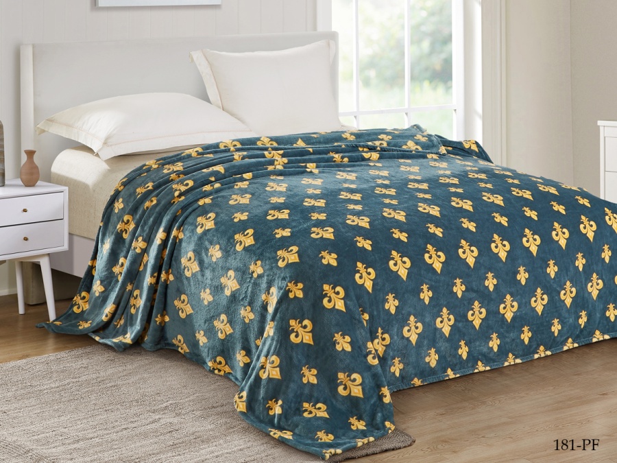 Плед Cleo "California" велсофт полуторный 150*200 (150/181-pf, Узоры, Зеленый)