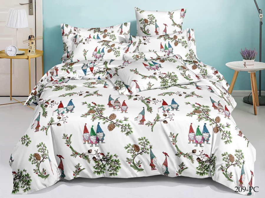 КПБ Cleo Поплин "Pure Cotton" полуторный 145*215*1 150*220*1(±5) 70*70*2(±2) в ПВХ (15/209-PC, Оригинальное, Мультиколор)