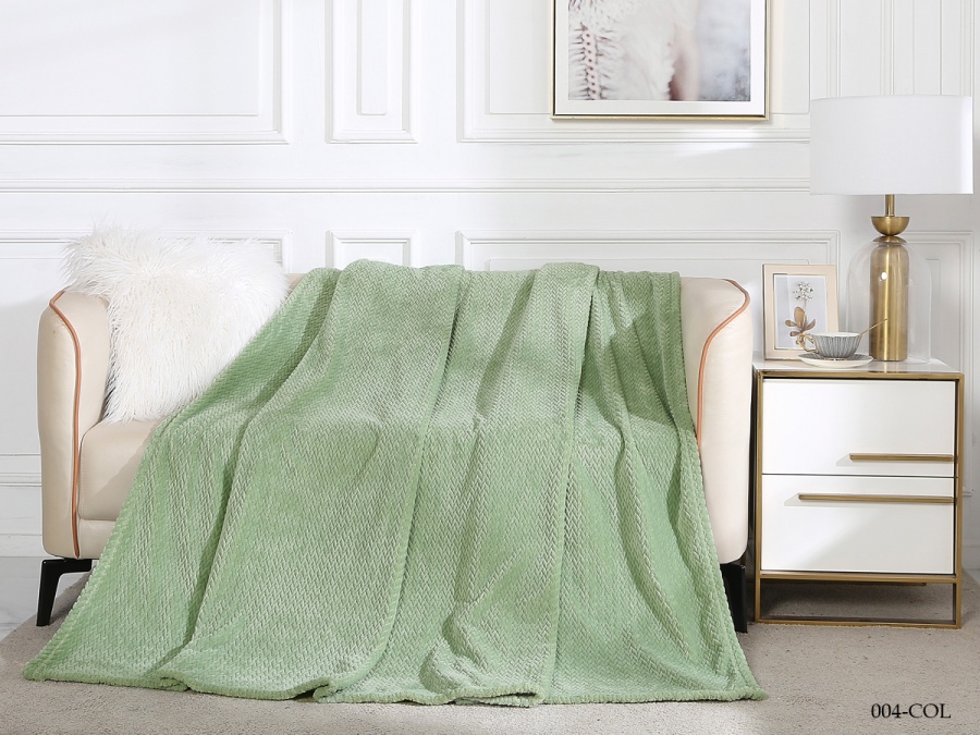 Плед CL HOME "Coletta" велсофт полуторный 150*200 (150/004-COL, Оригинальное, Зеленый)