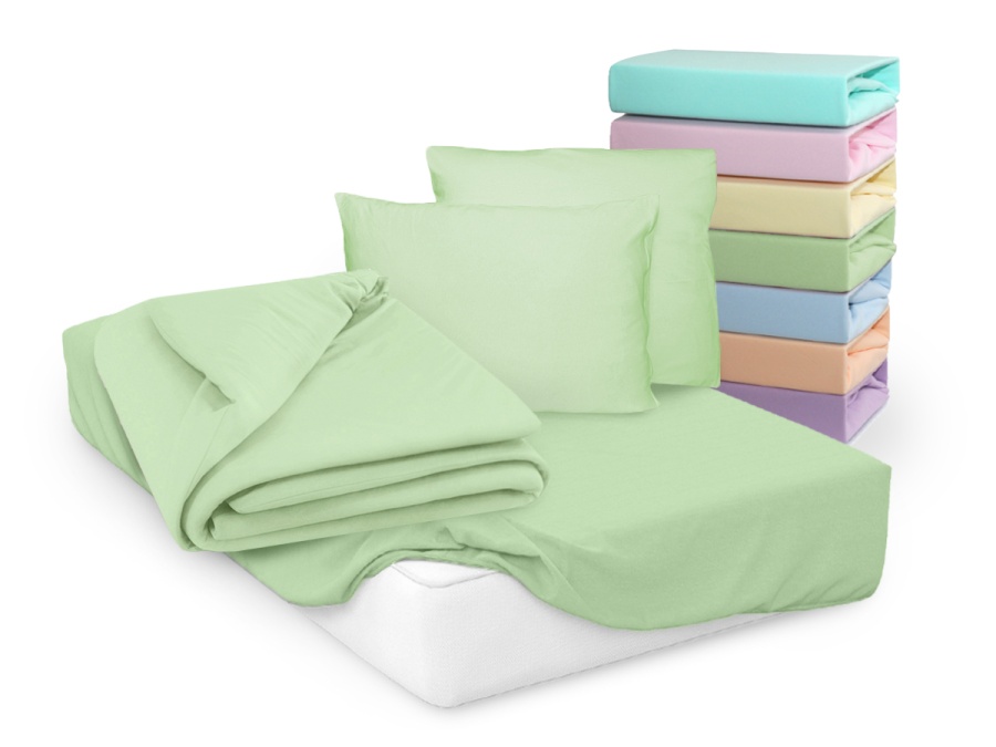 Простыня Cleo трикотажная на резинке (салатовый)