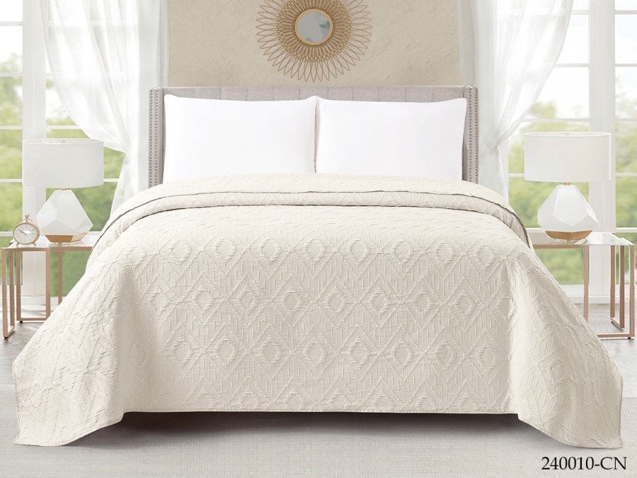 Покрывало Cleo "CAROLINE" 240*260 (240/010-CN, Однотонное, Бежевый)