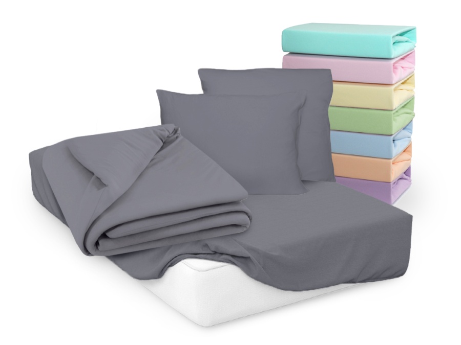 Пододеяльник трикотажный на молнии 140*205 (140/17, Однотонный, Графит)