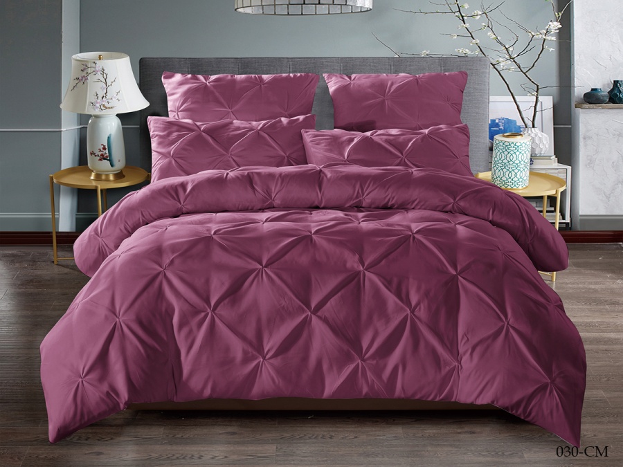 КПБ Cleo микросатин "Casa Mare" двуспальный 180*215*1 180*200*25(±5) 50*70*2(±2)70*70*2(±) в коробке (21/030-CM, Однотонное, Бордовый)