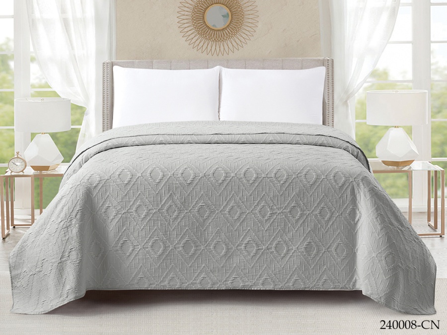 Покрывало Cleo "CAROLINE" 240*260 (240/008-CN, Однотонное, Серый)