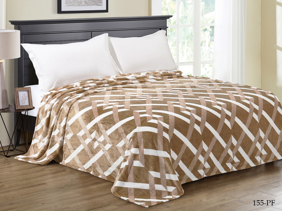 Плед Cleo "California" велсофт полуторный 150*200 (150/155-pf, Геометрия, Коричневый)