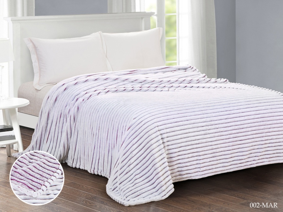 Плед Cleo "Marmari" велсофт двуспальный 180*200 (180/002-MAR, Полоска, Фиолетовый) Плед Cleo "Marmari" велсофт двуспальный 180*200 (180/002-MAR, Полоска, Фиолетовый)