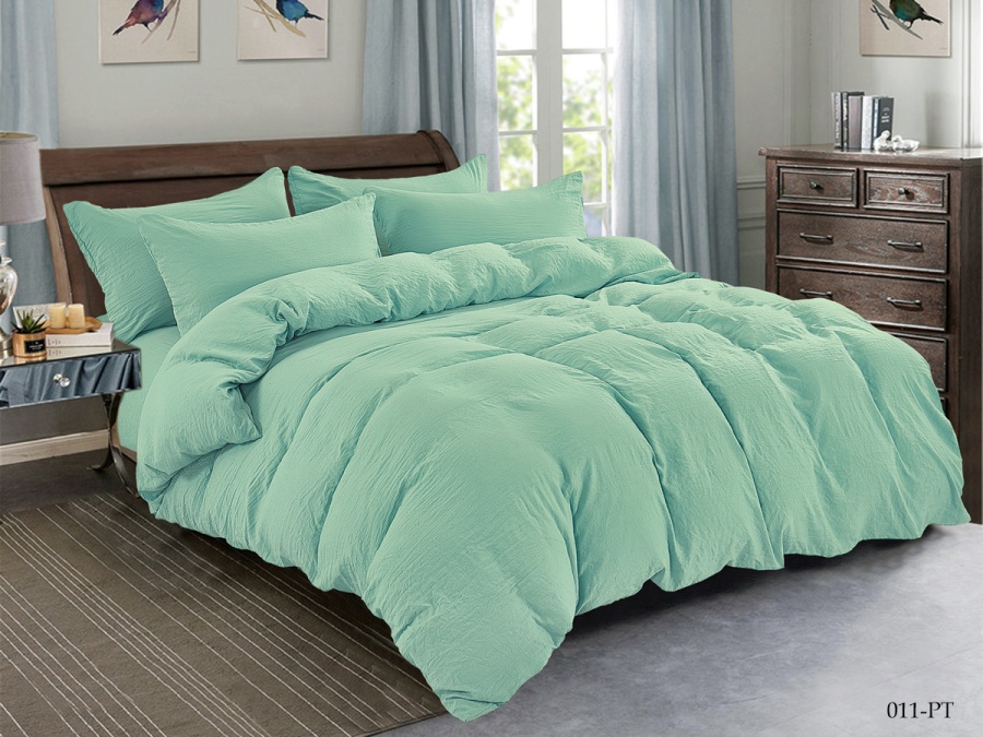КПБ CL HOME микросатин "Pastel Symphony" полуторный 150*210*1 160*230*1(±5) 70*70*2 в ПВХ (15/011-PT, Однотонное, Зеленый)
