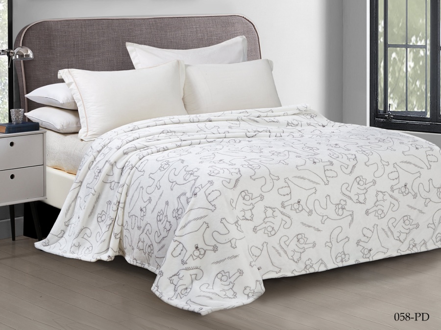 Плед Cleo "Bambino" велсофт полуторный 150*200 (150/058-pd, Животные, Белый)