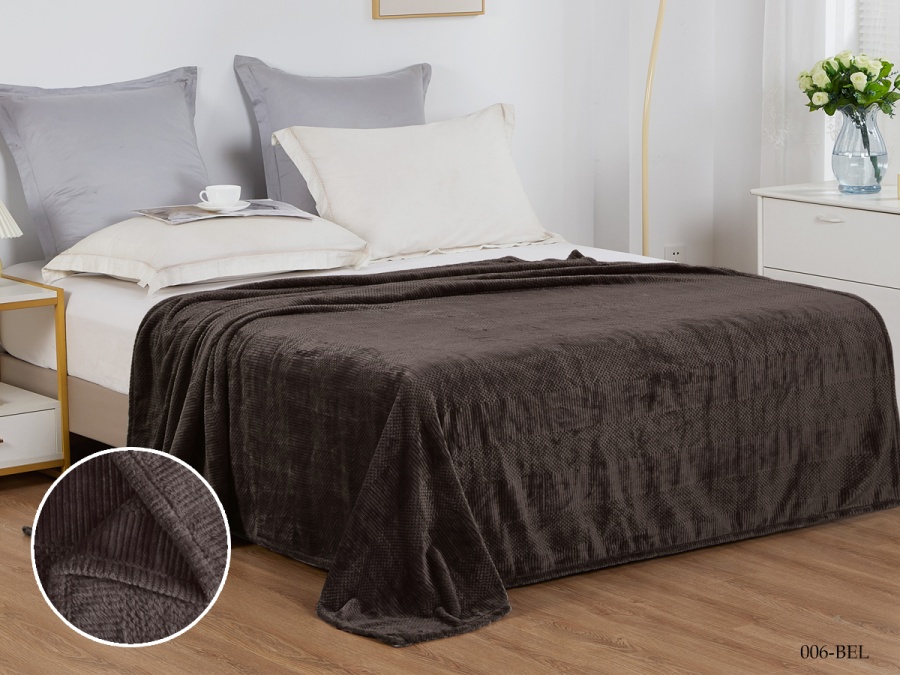 Плед CL HOME "Bellini" велсофт евро 200*220 (200/006-BEL, Узоры, Коричневый)