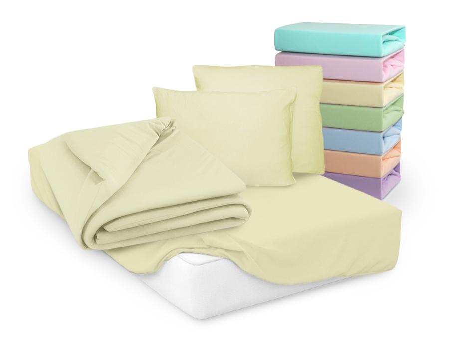 Простыня Cleo трикотажная на резинке 200*200*25 (20/05, Однотонный, Желтый) Простыня Cleo трикотажная на резинке 200*200*25 (20/05, Однотонный, Желтый)