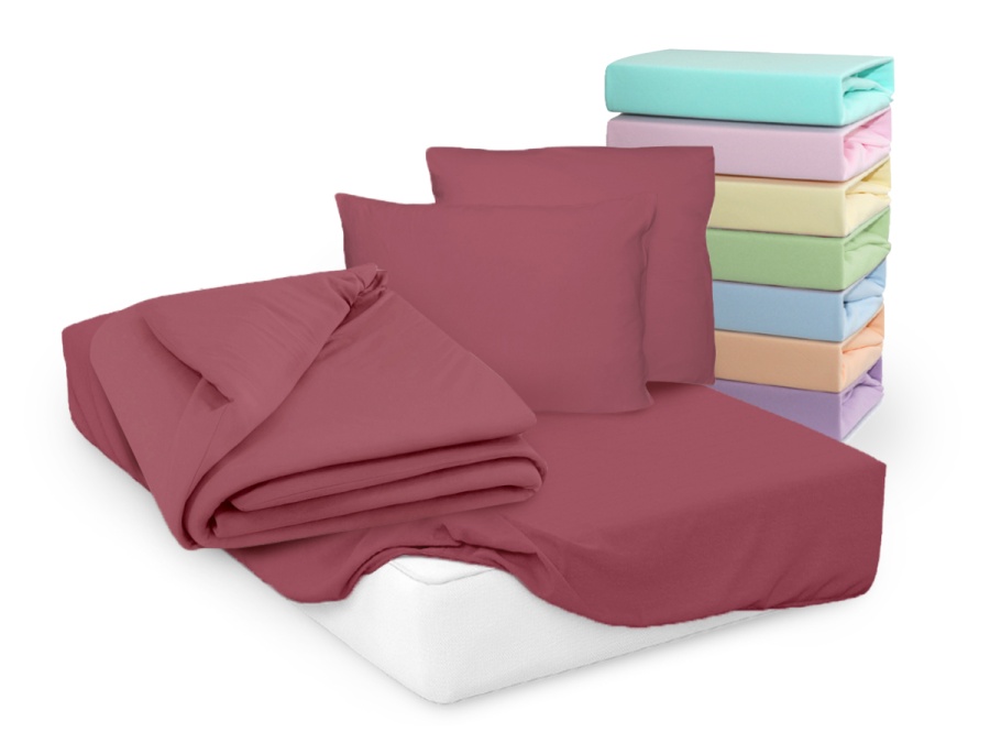 Пододеяльник трикотажный на молнии 172*205 (172/20, Однотонный, Марсала)