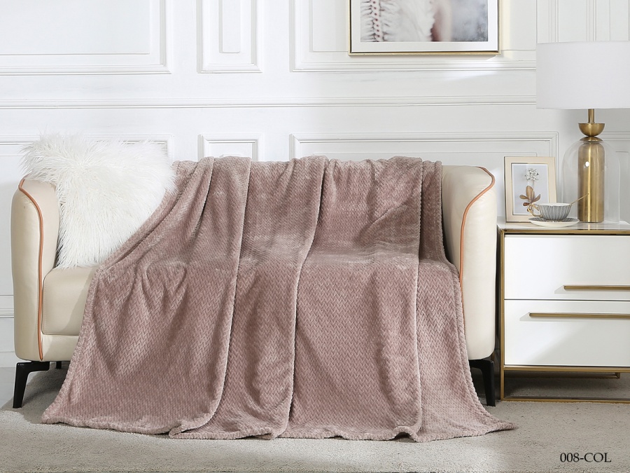 Плед CL HOME "Coletta" велсофт полуторный 150*200 (150/008-COL, Оригинальное, Бежевый)