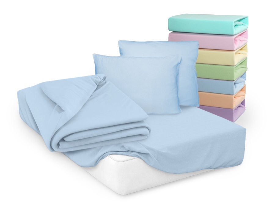 Пододеяльник трикотажный на молнии (голубой)