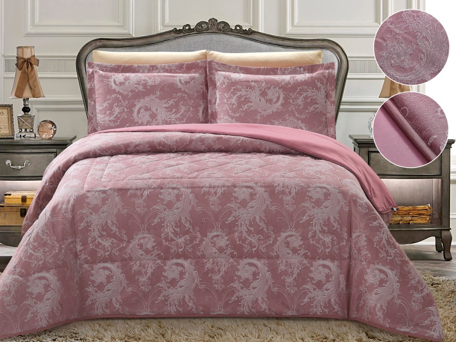 Покрывало Cleo "VERMONT" 220*240 50*70+5*2 (220/007-VR, Узоры, Розовый)